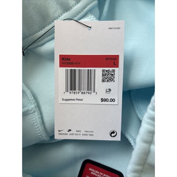 Nike Pants Kids Large Blue Tech Fleece Jogger Standard Fit HV5869-474 Zip Pocket - Picture 6 of 6
